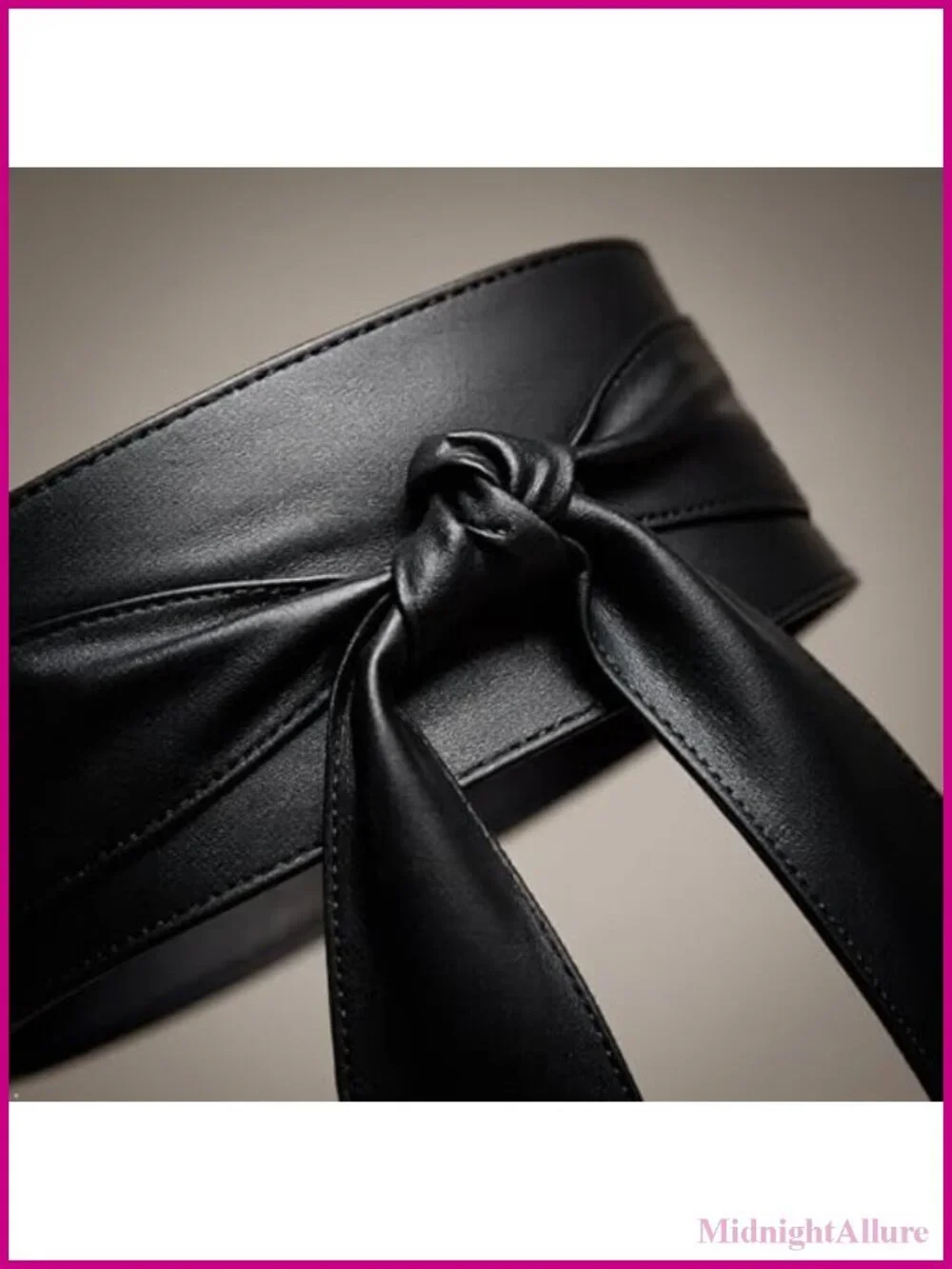 Wide Waist Belt Soft PU Leather Obi Wrap Knotted Tie Sash for Dresses